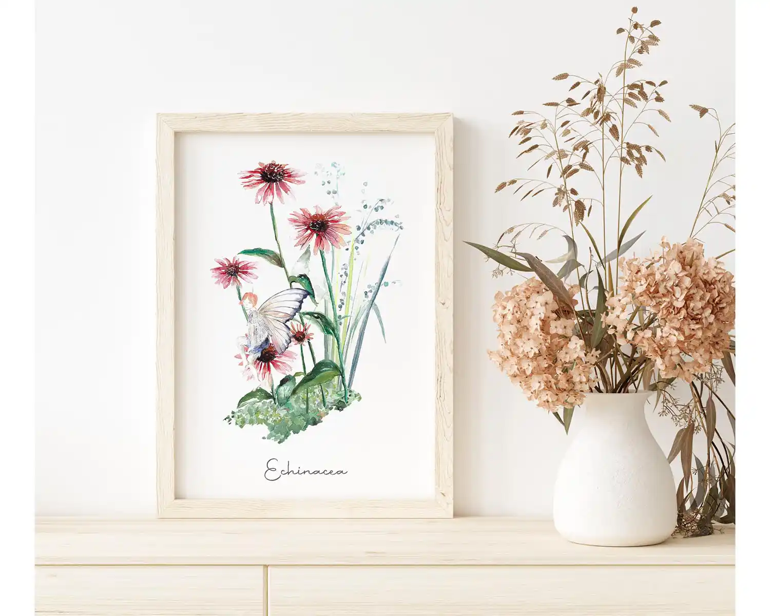 Echinacea Fairy Art Print