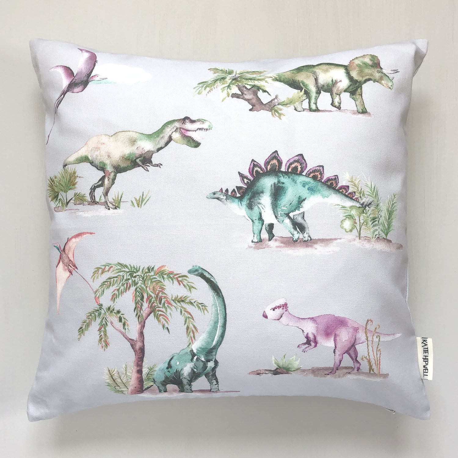 Dinosaurs Grey Cushion