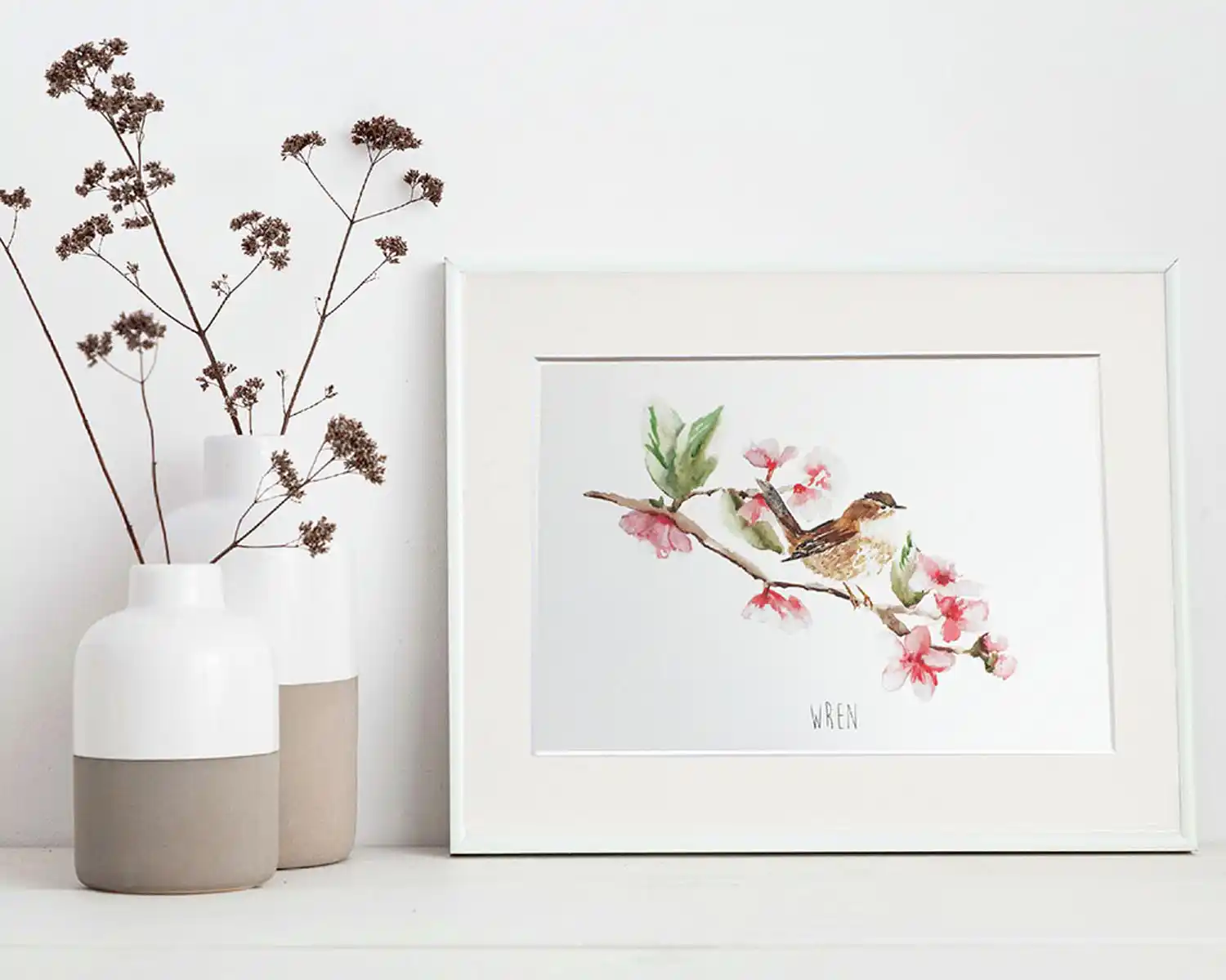 Wren and Blossom Art Print