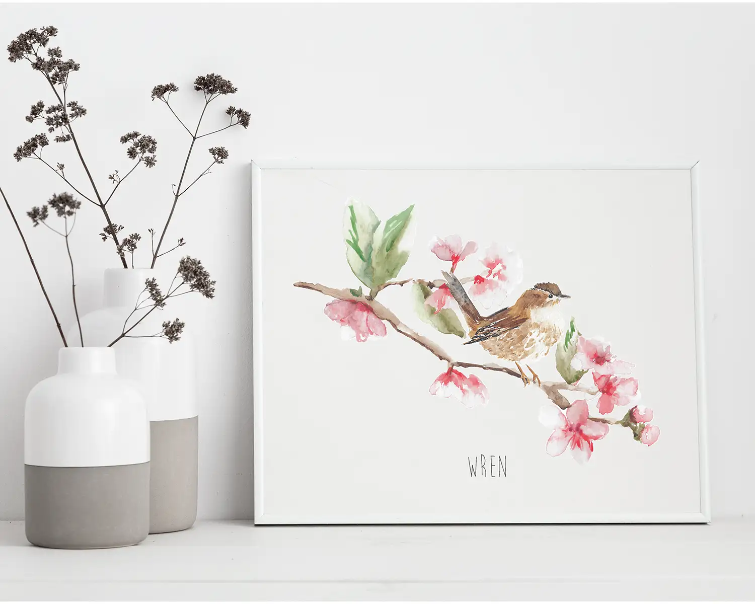 Wren and Blossom Art Print