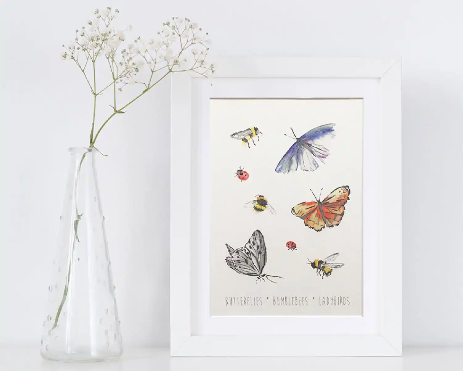 Butterflies, Bumble Bees & Ladybirds Art Print