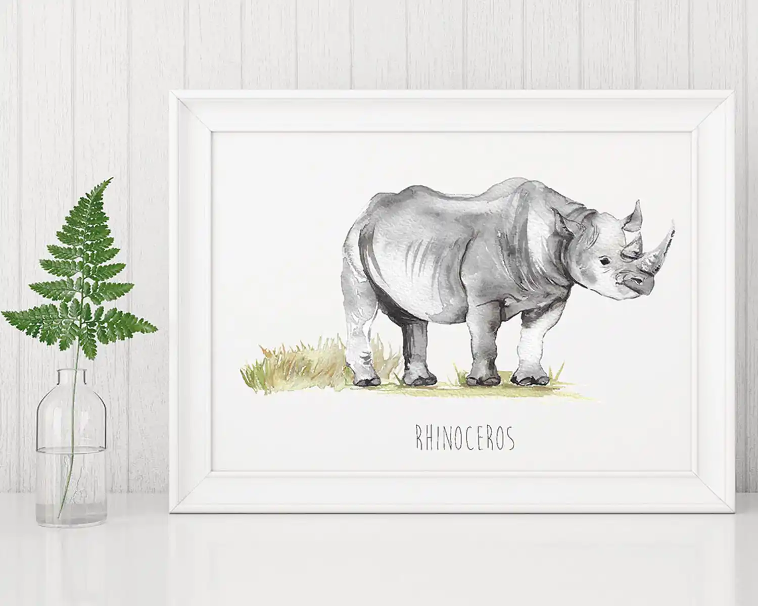 Rhino Art Print