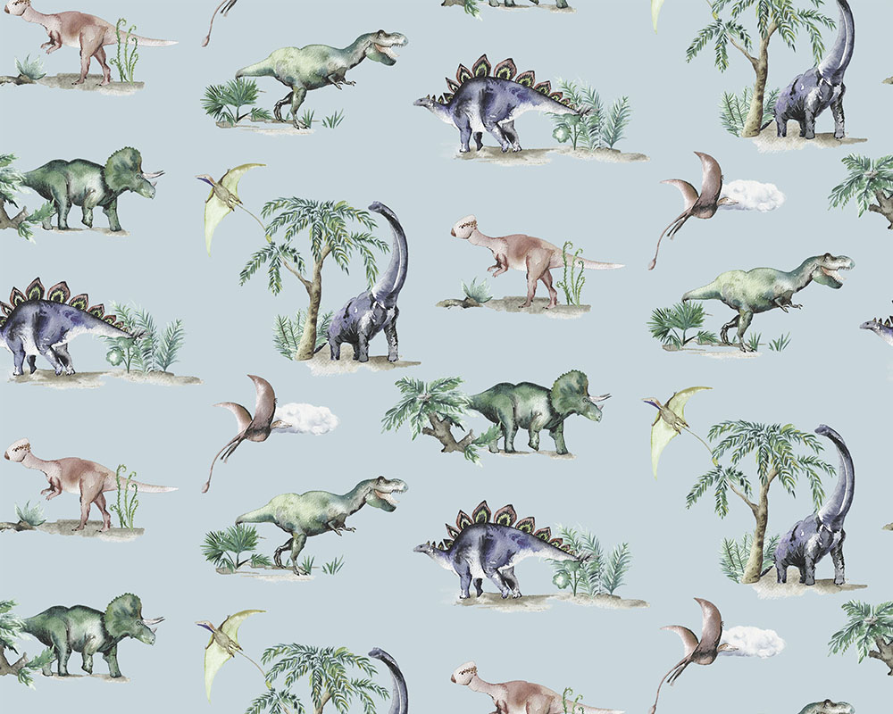 Dinosaurs Fabric - Sky