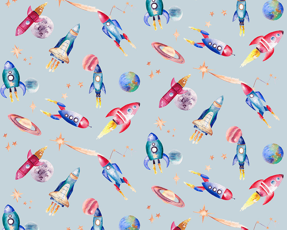 Rockets Fabric - Blue