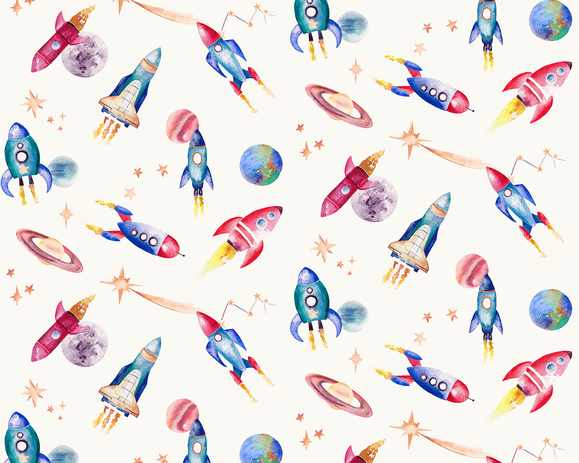 Rockets Fabric - Multi-Ivory