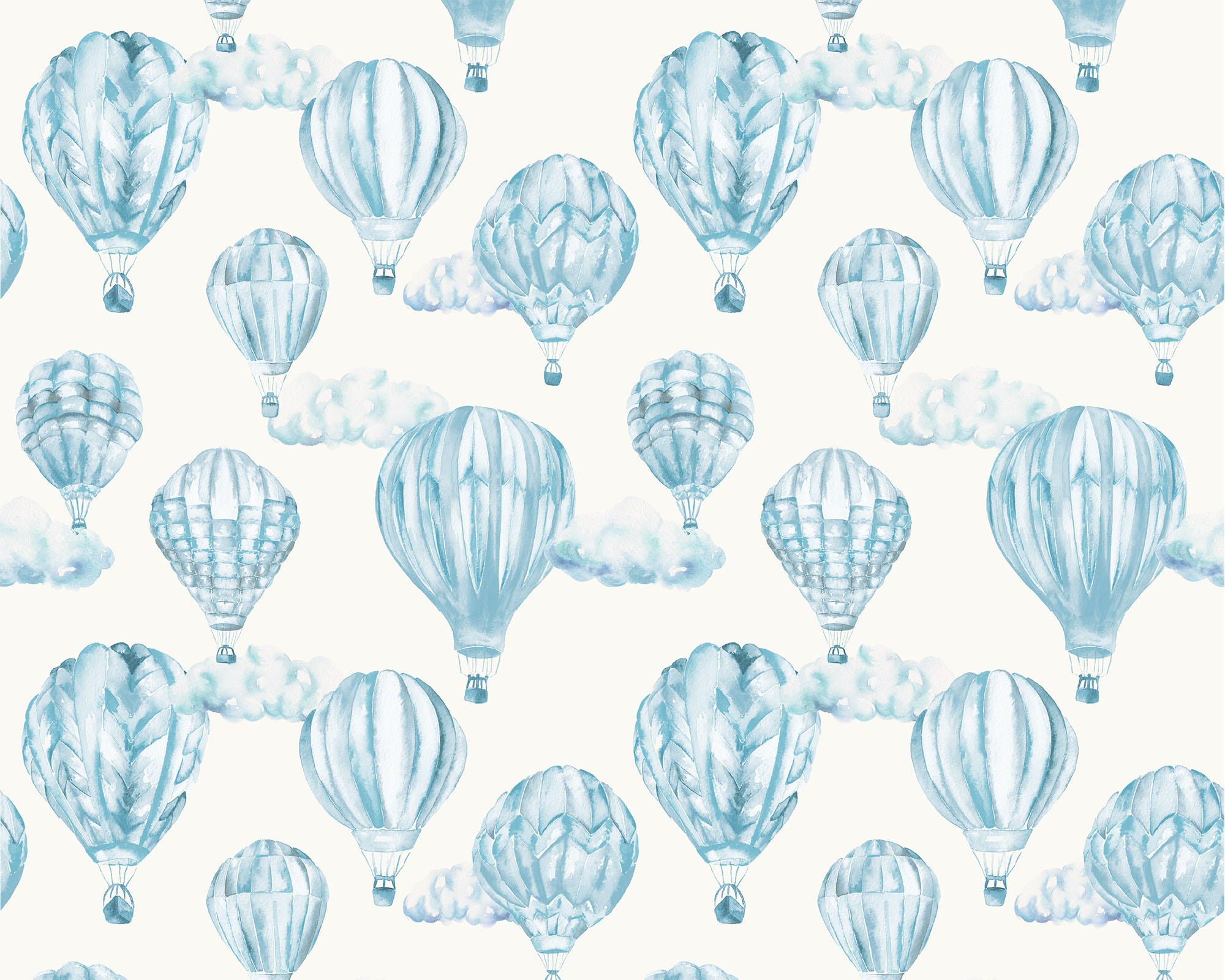 Hot Air Balloons Fabric - Azure