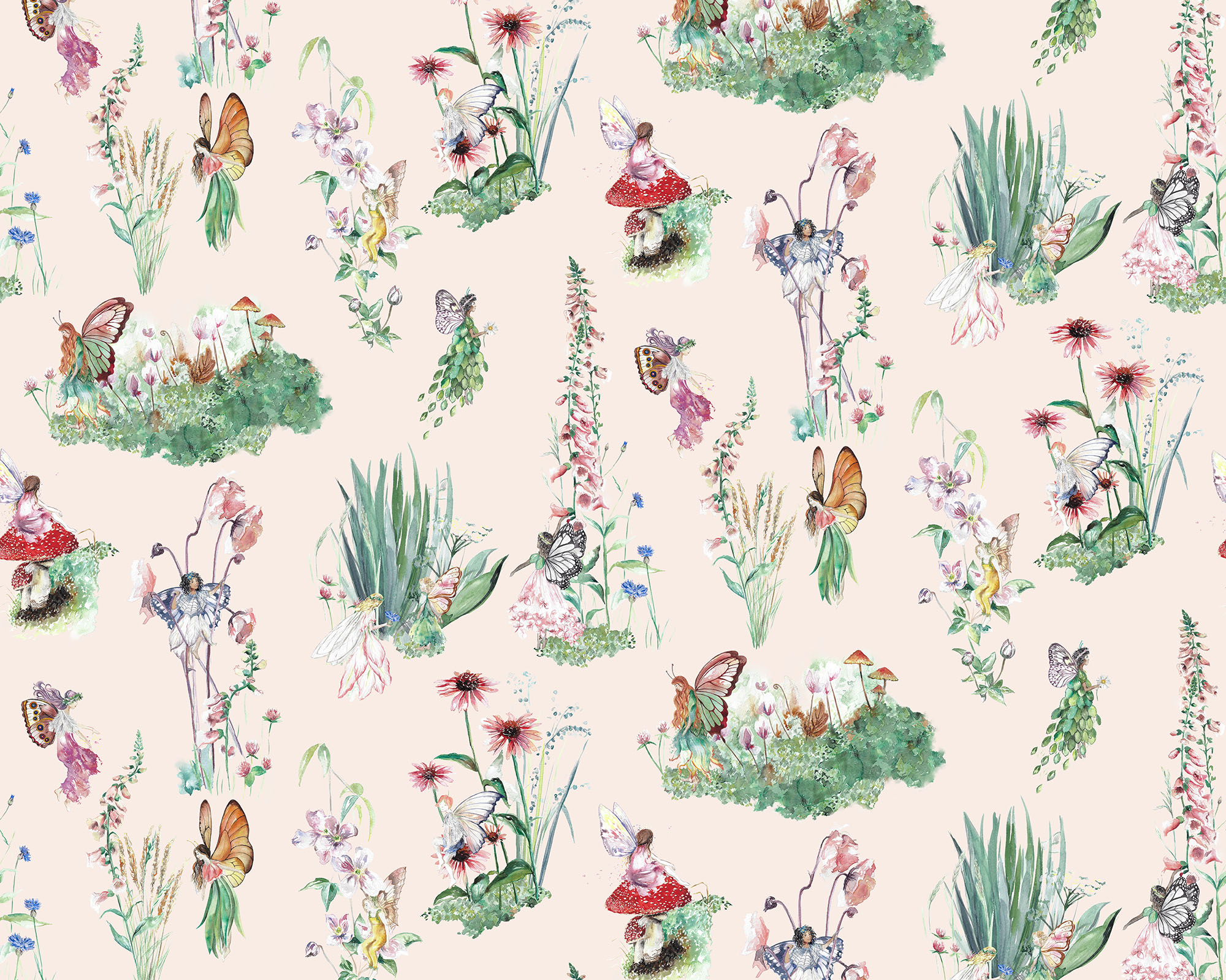 Fairy Garden Fabric - Pink