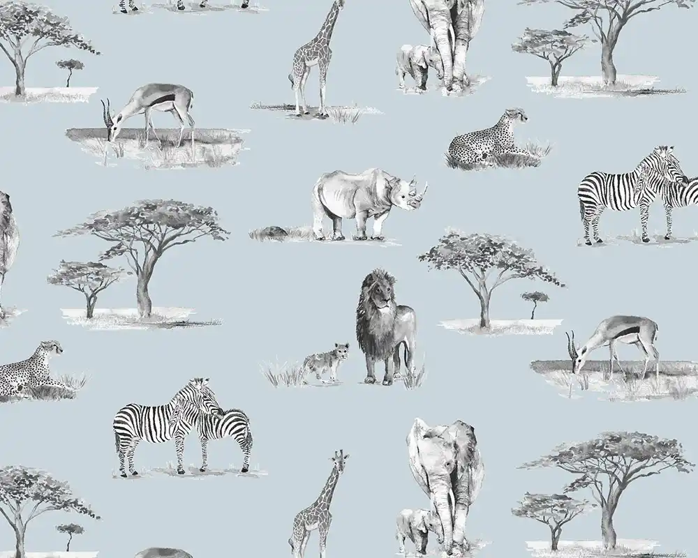 Safari Wallpaper in  Blue Monochrome