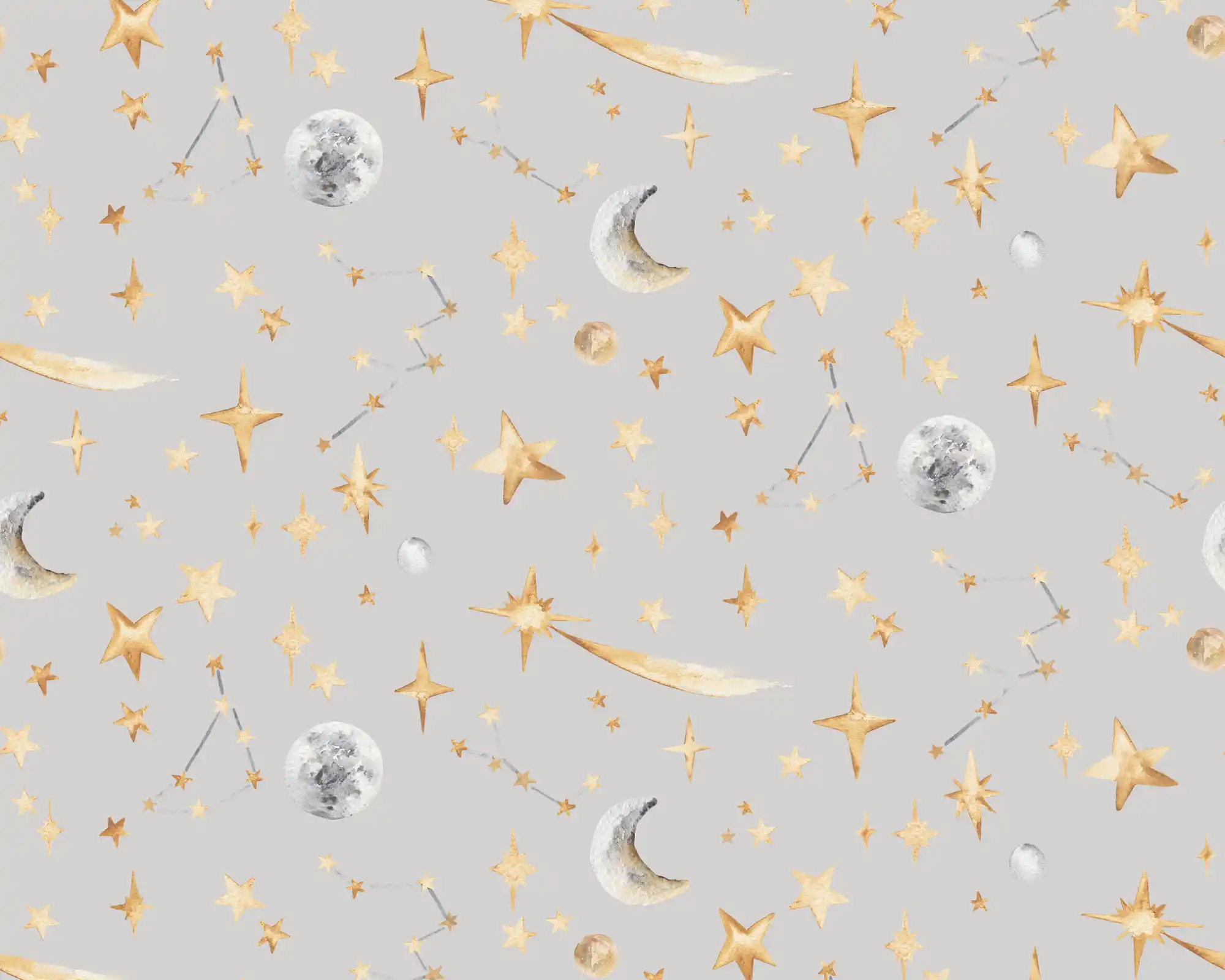 Stars Wallpaper in Grey
