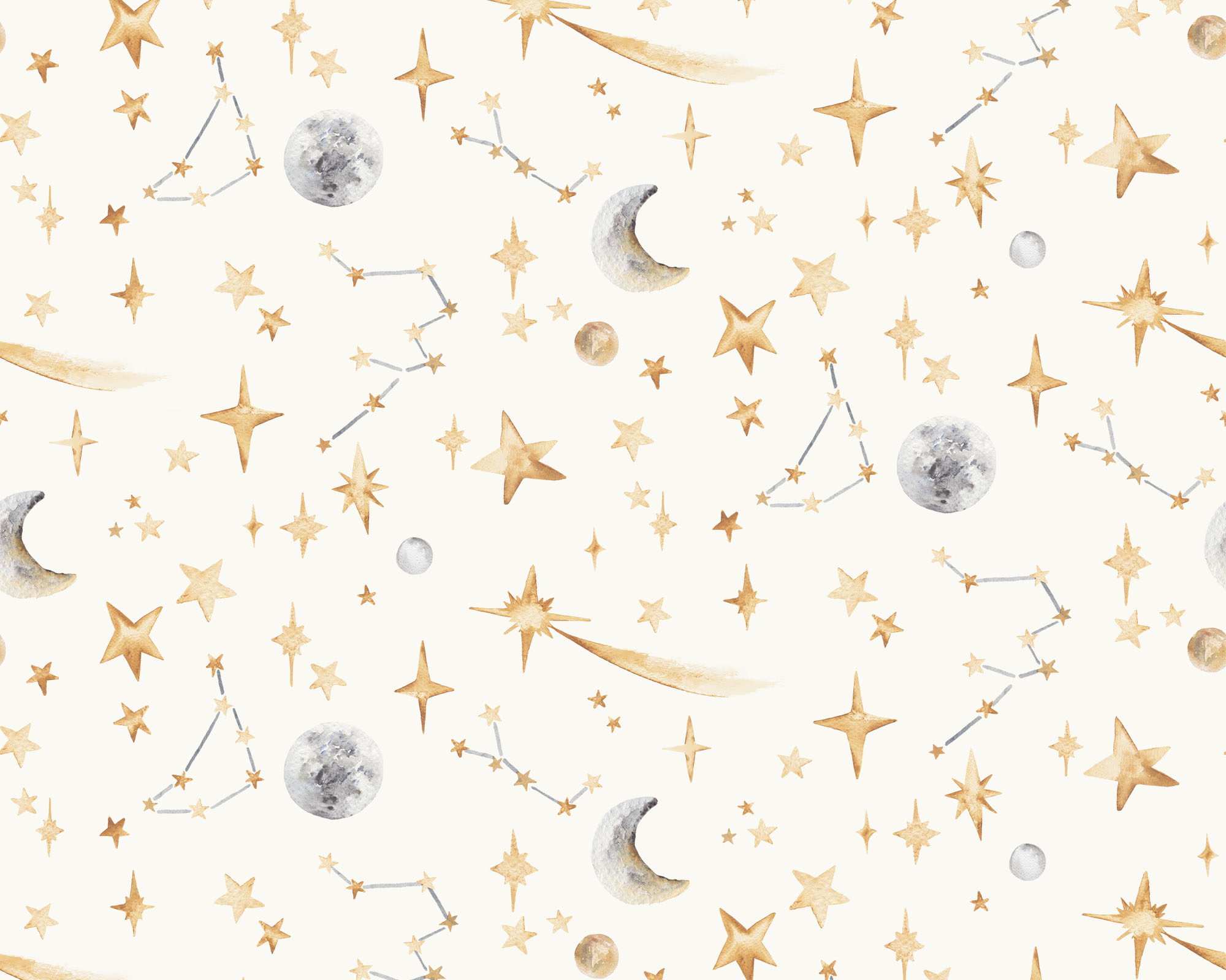 Stars Fabric - Ivory