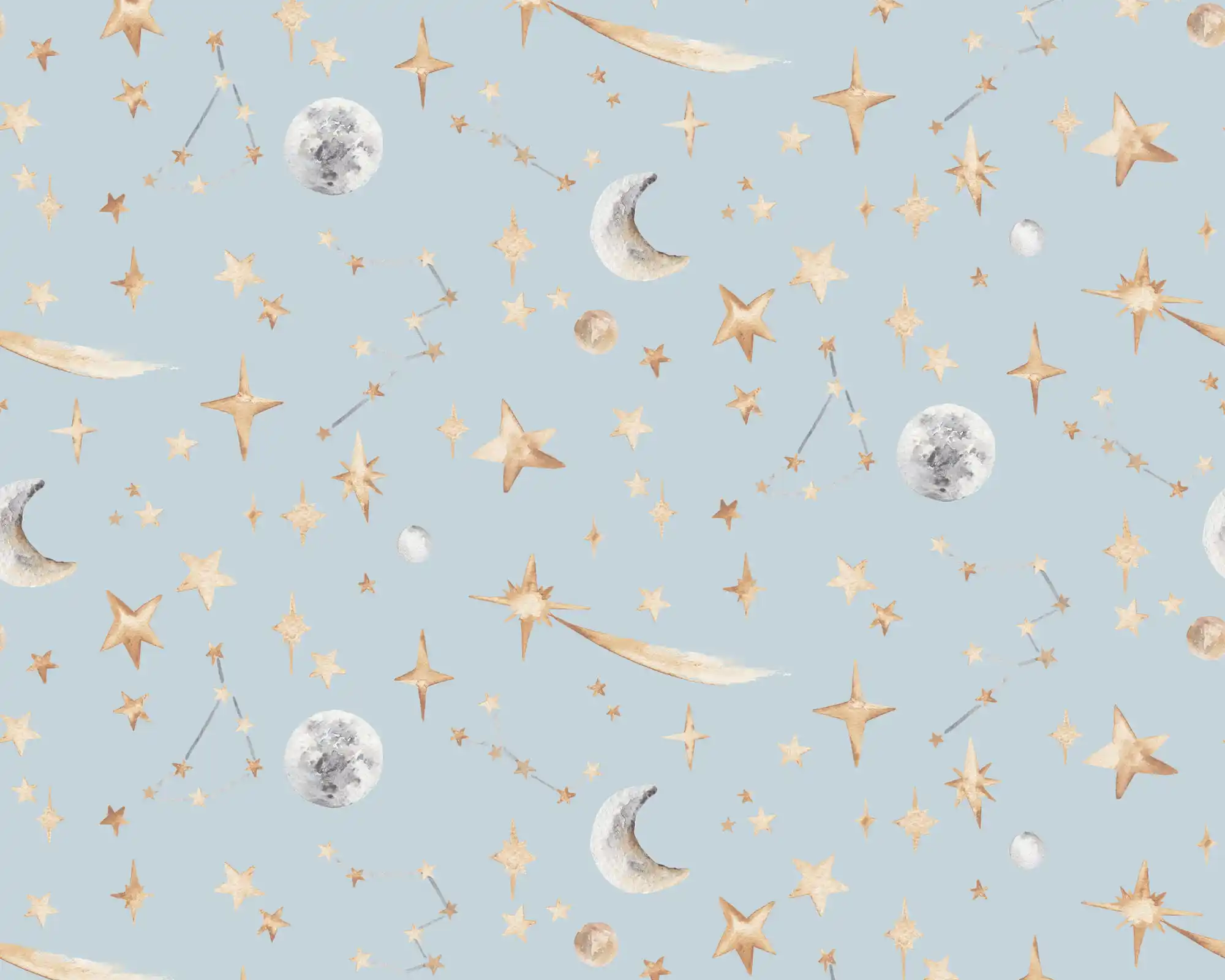 Stars Wallpaper in Sky Blue