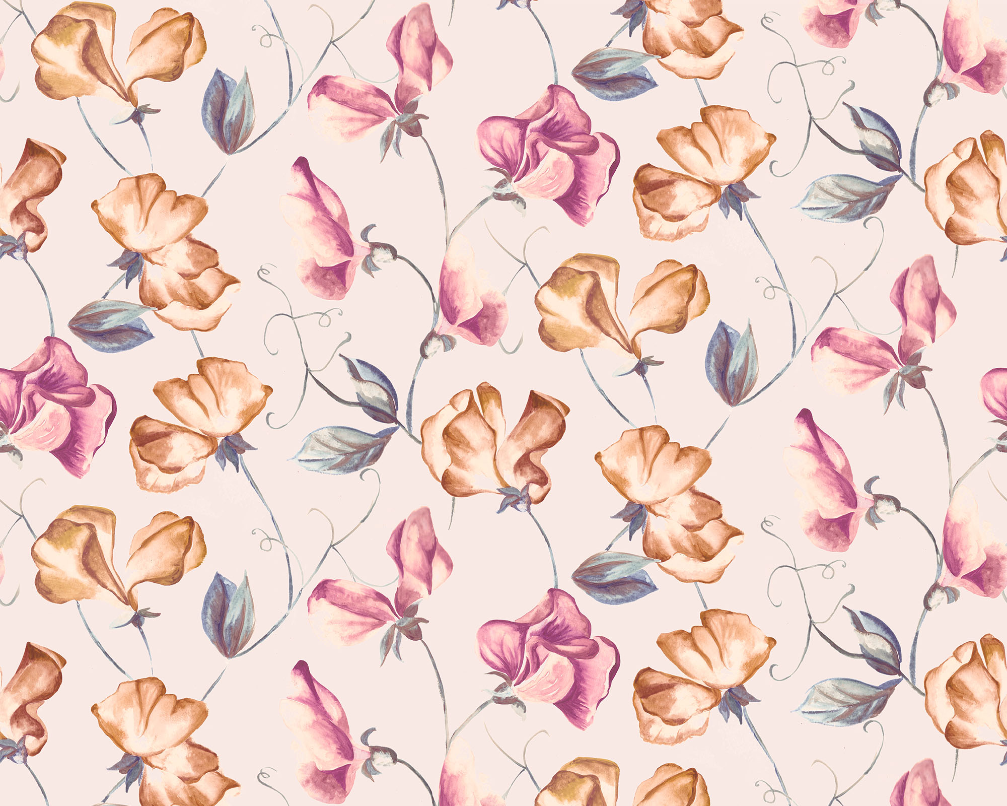 Sweetpea Fabric - Rose