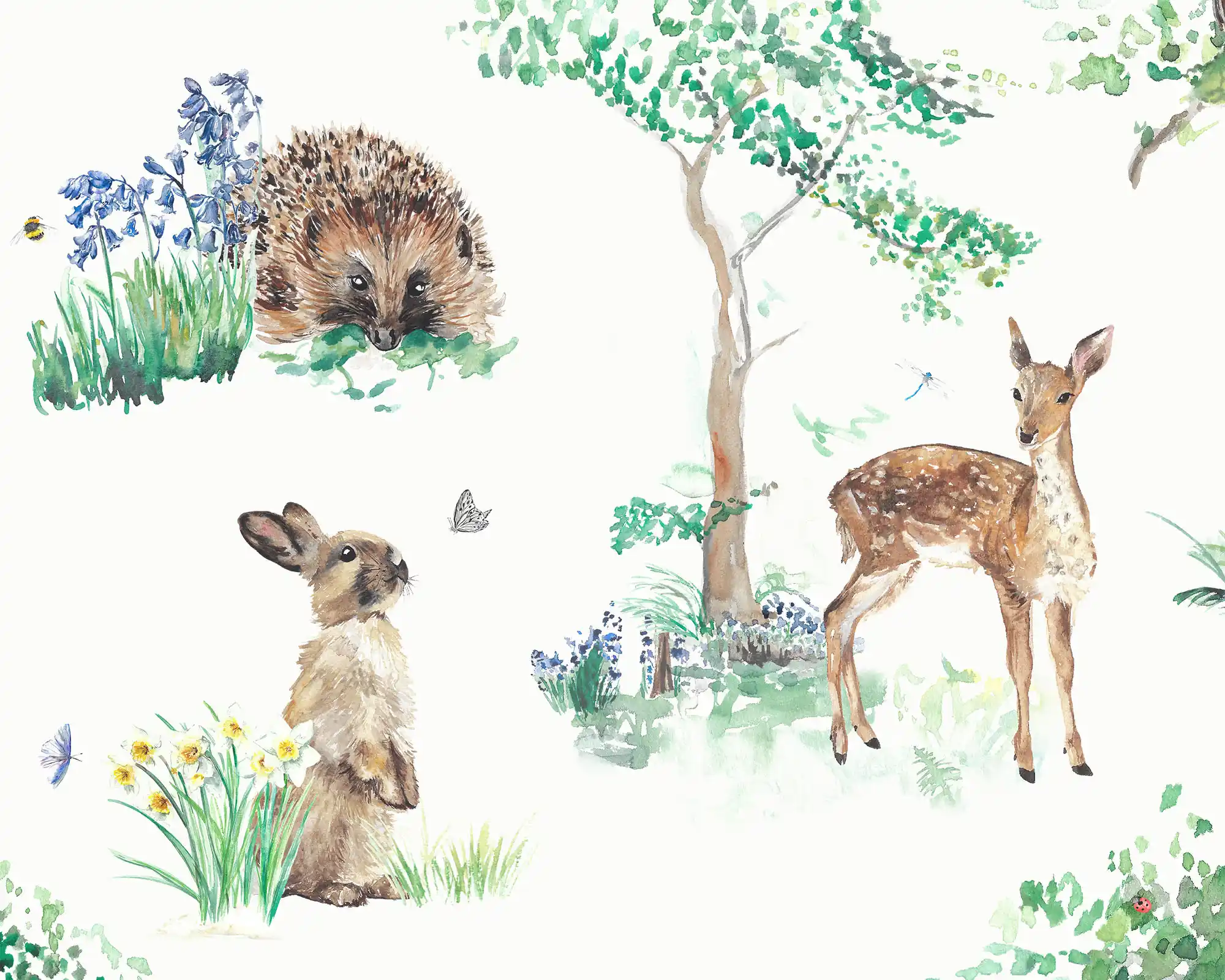 Woodland Animals Wallpaper detailed