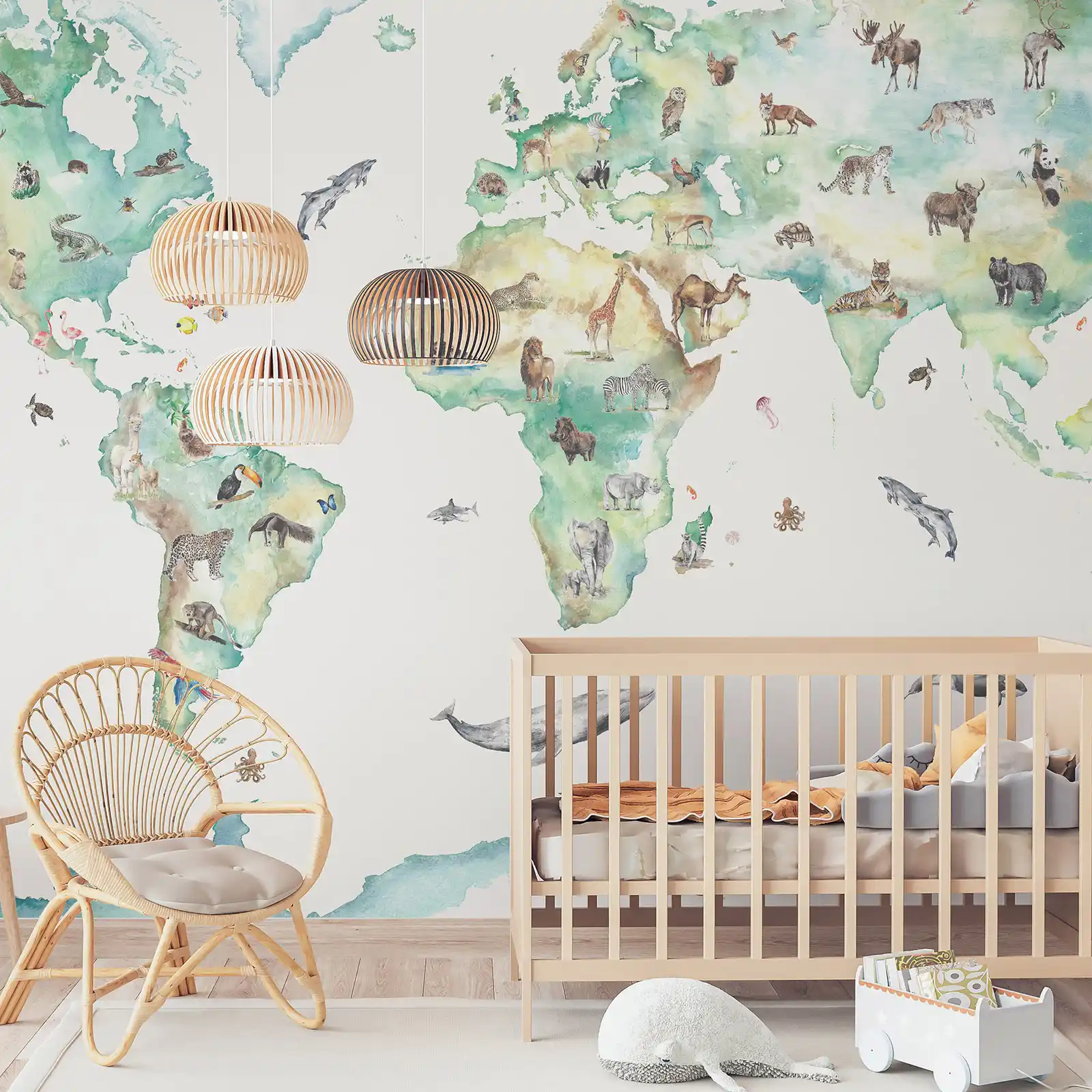 World Map Mural Wallpaper