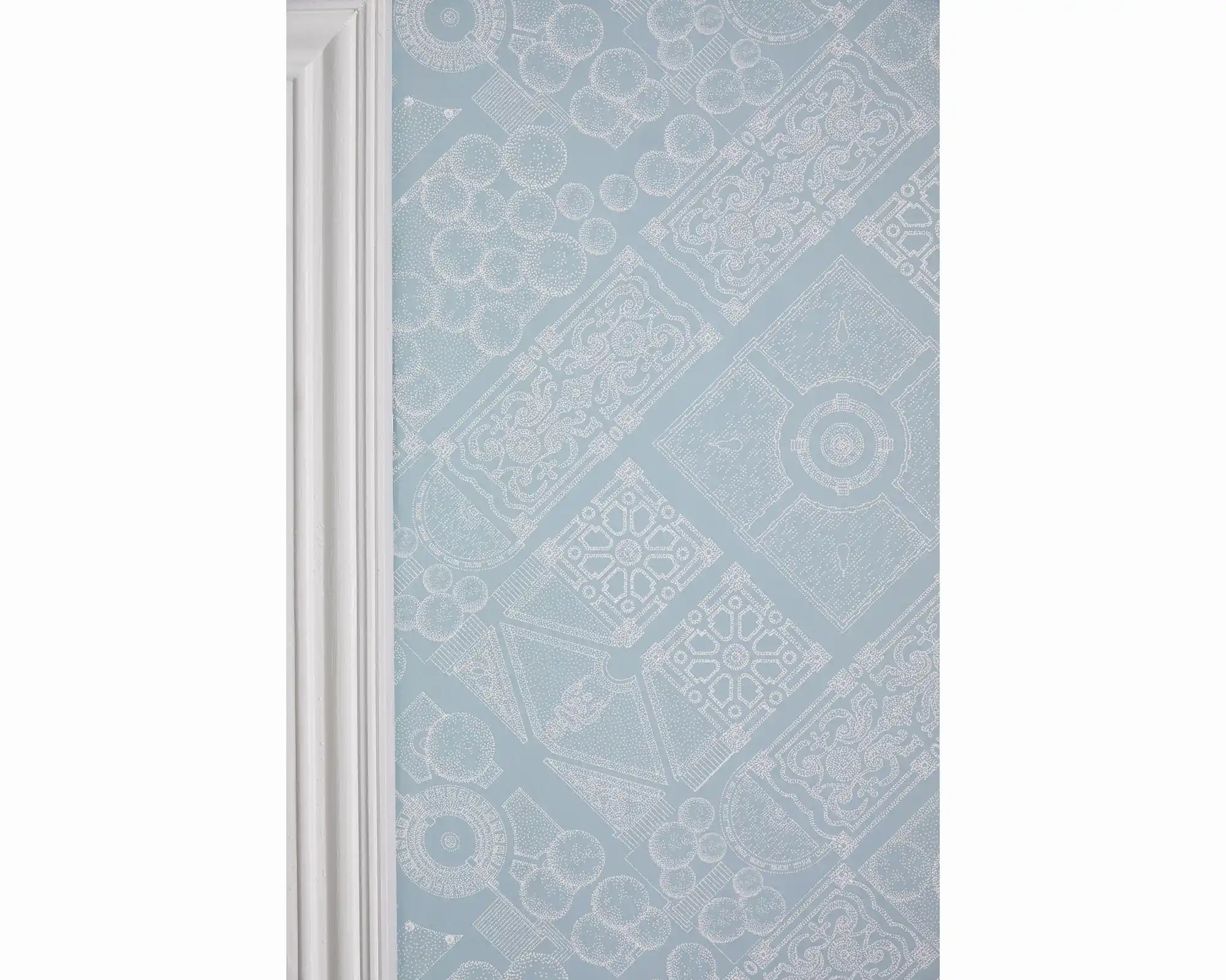 Garden Map Wallpaper in Powder-Blue2