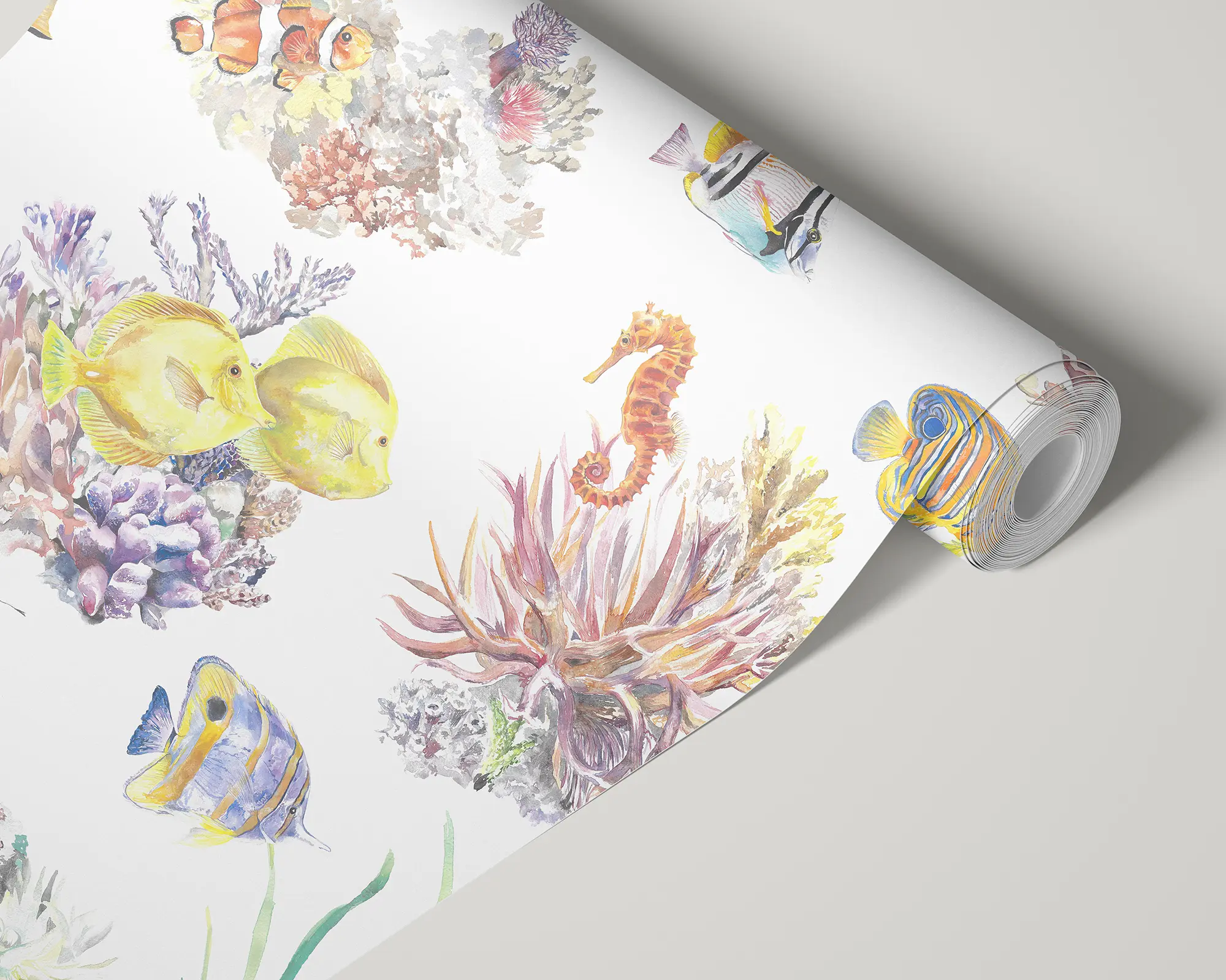 Coral Reef Wallpaper in White2