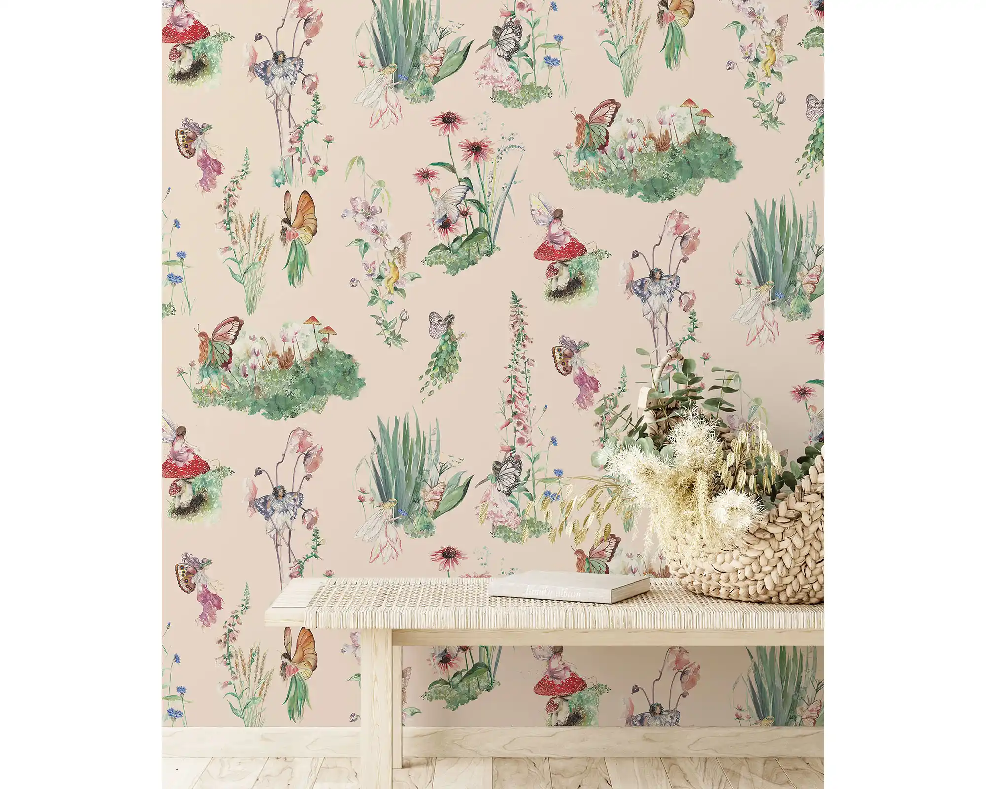 Fairy Garden Wallpaper in Pink1