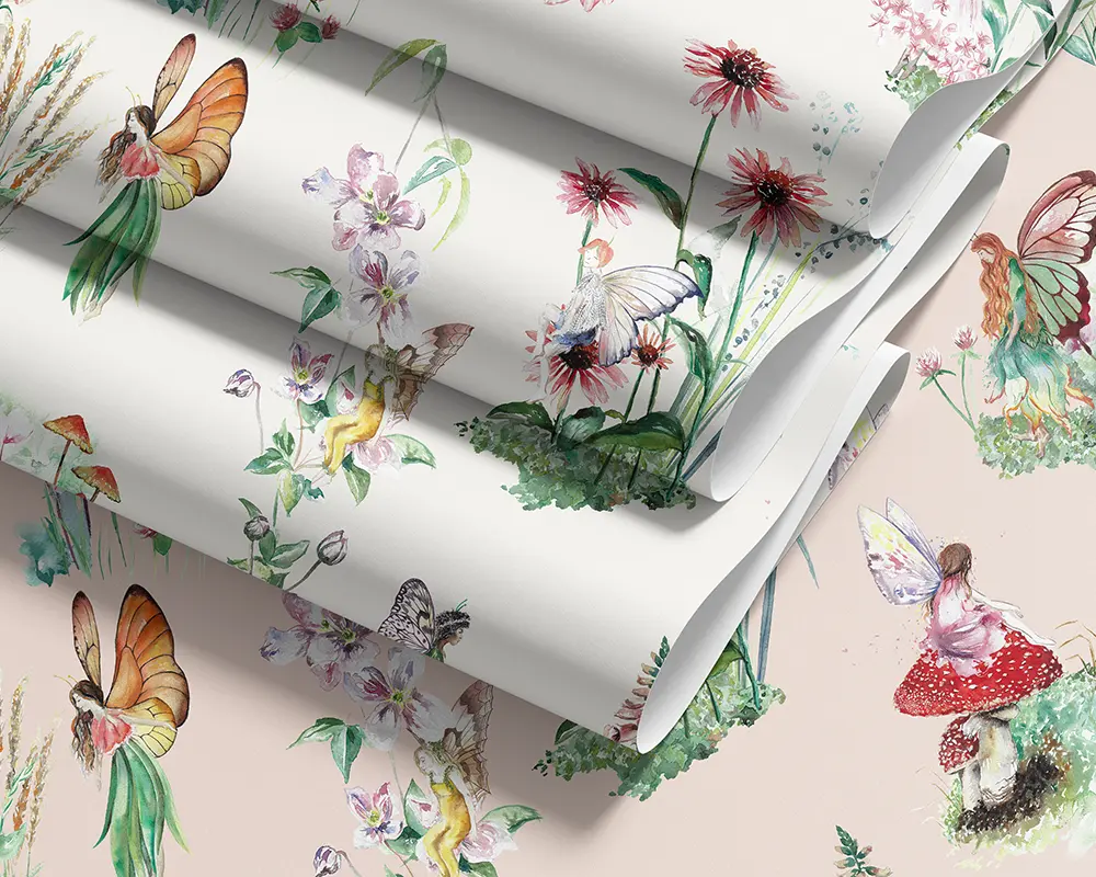 Fairy Garden Wallpaper in Chalk2