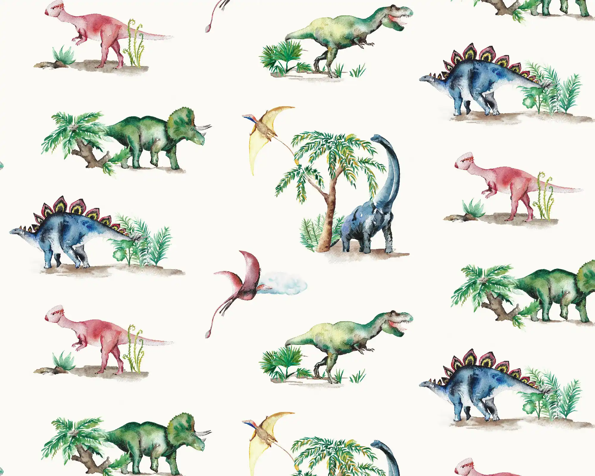 Dinosaurs Wallpaper in Ivory2