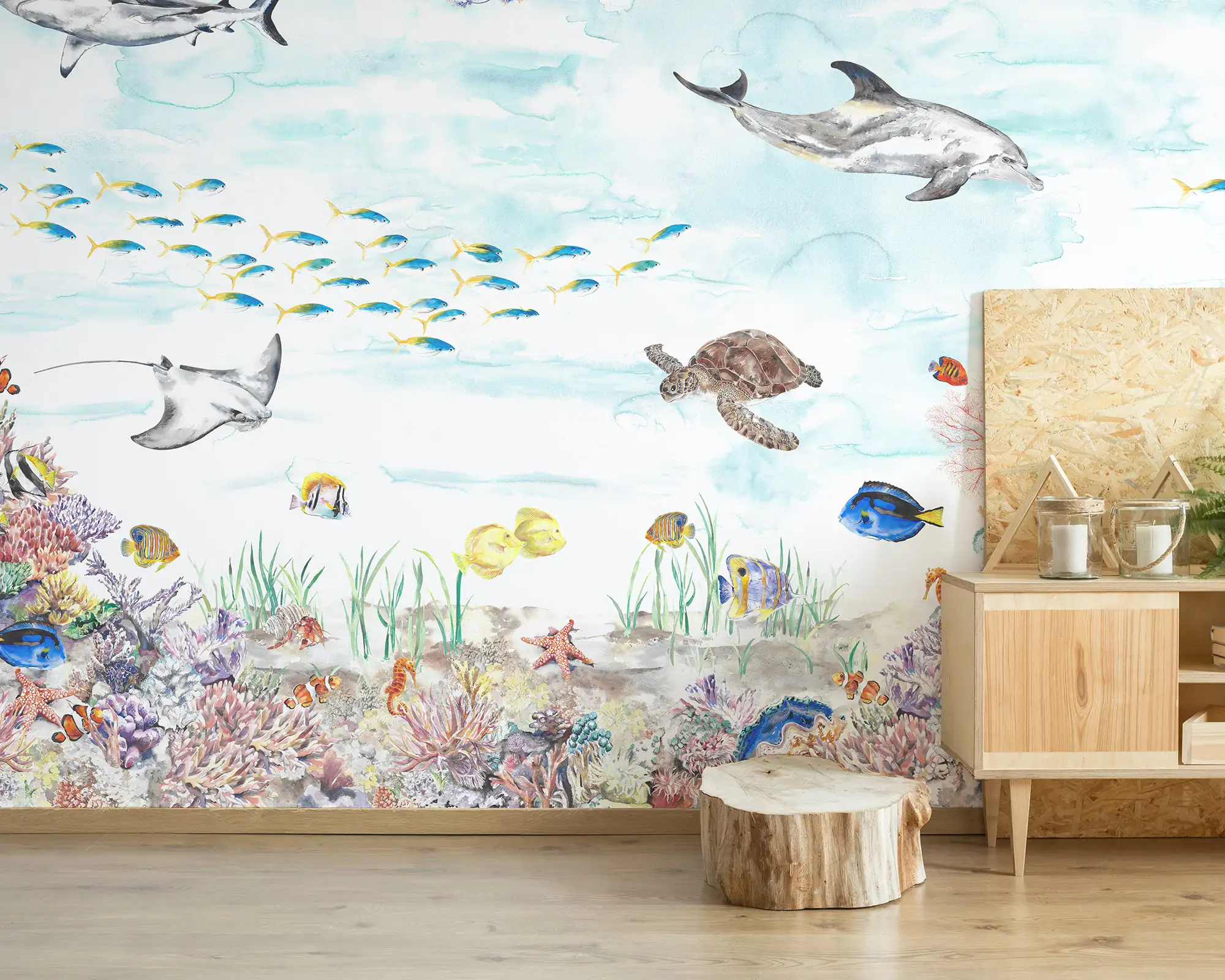Coral Reef Under The Sea Mural Wallpaper