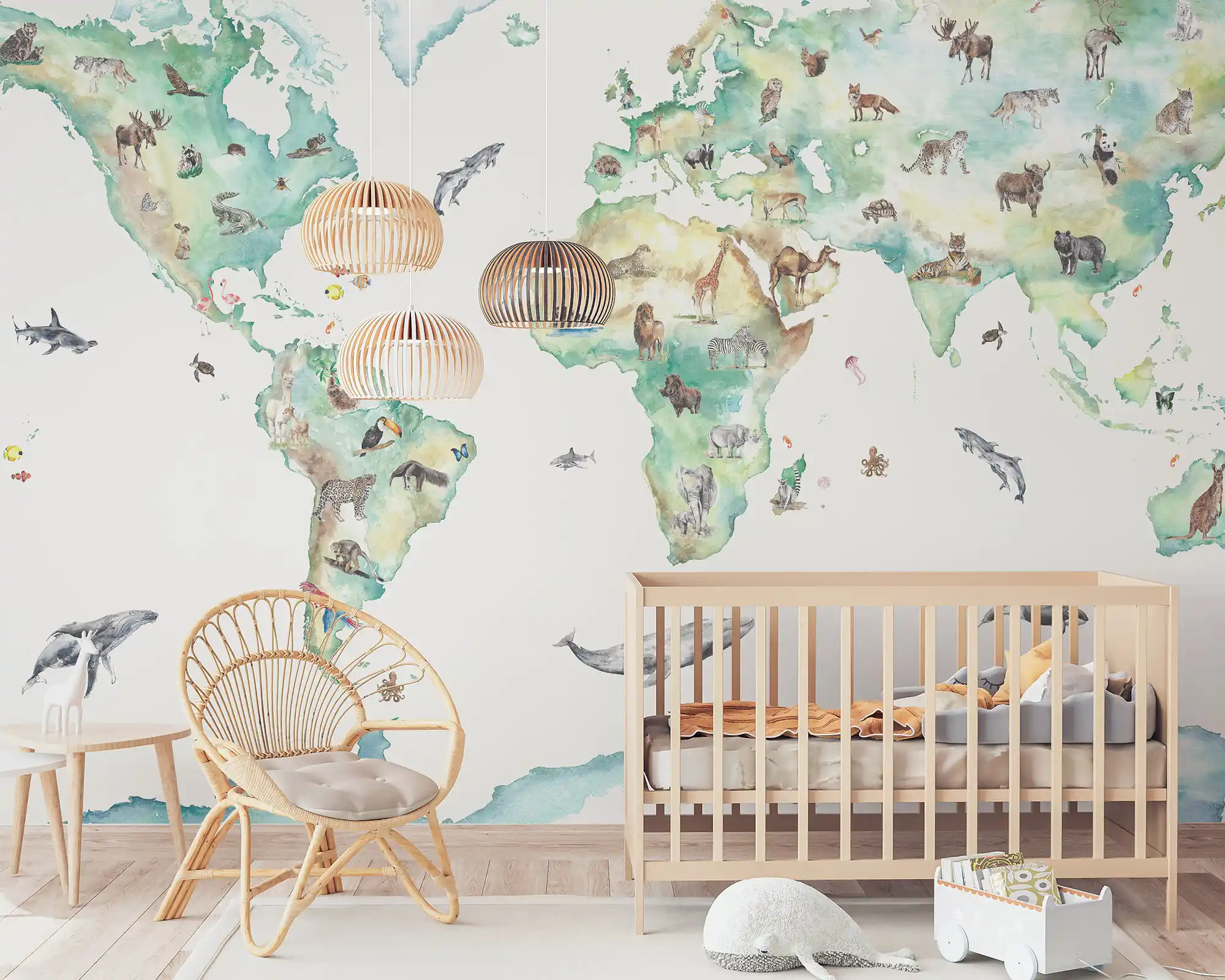 World Map Mural Wallpaper