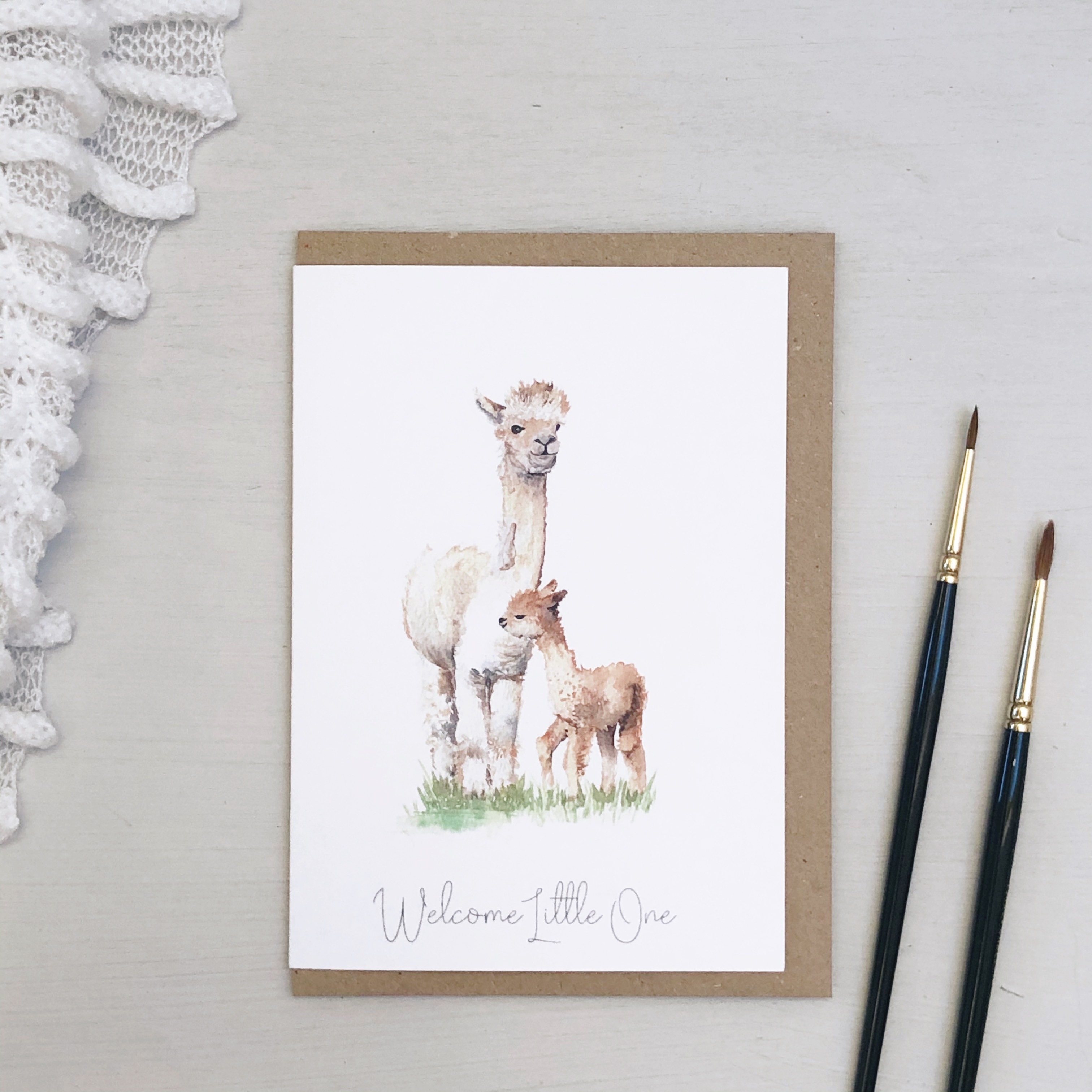 Alpaca New Baby Card