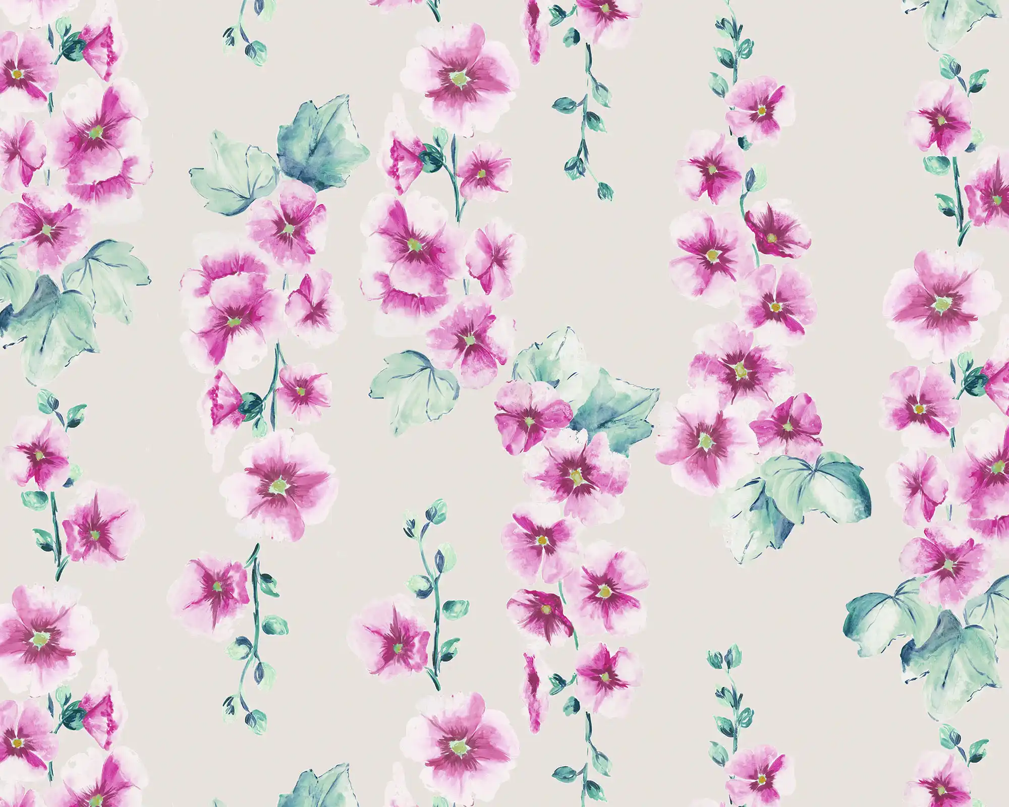 Hollyhocks Fabric